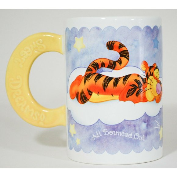 Disney Winnie the Pooh Tigger Piglet 5" Coffee Mug Sweet Dreams Sleeping Cloud - Picture 3 of 6
